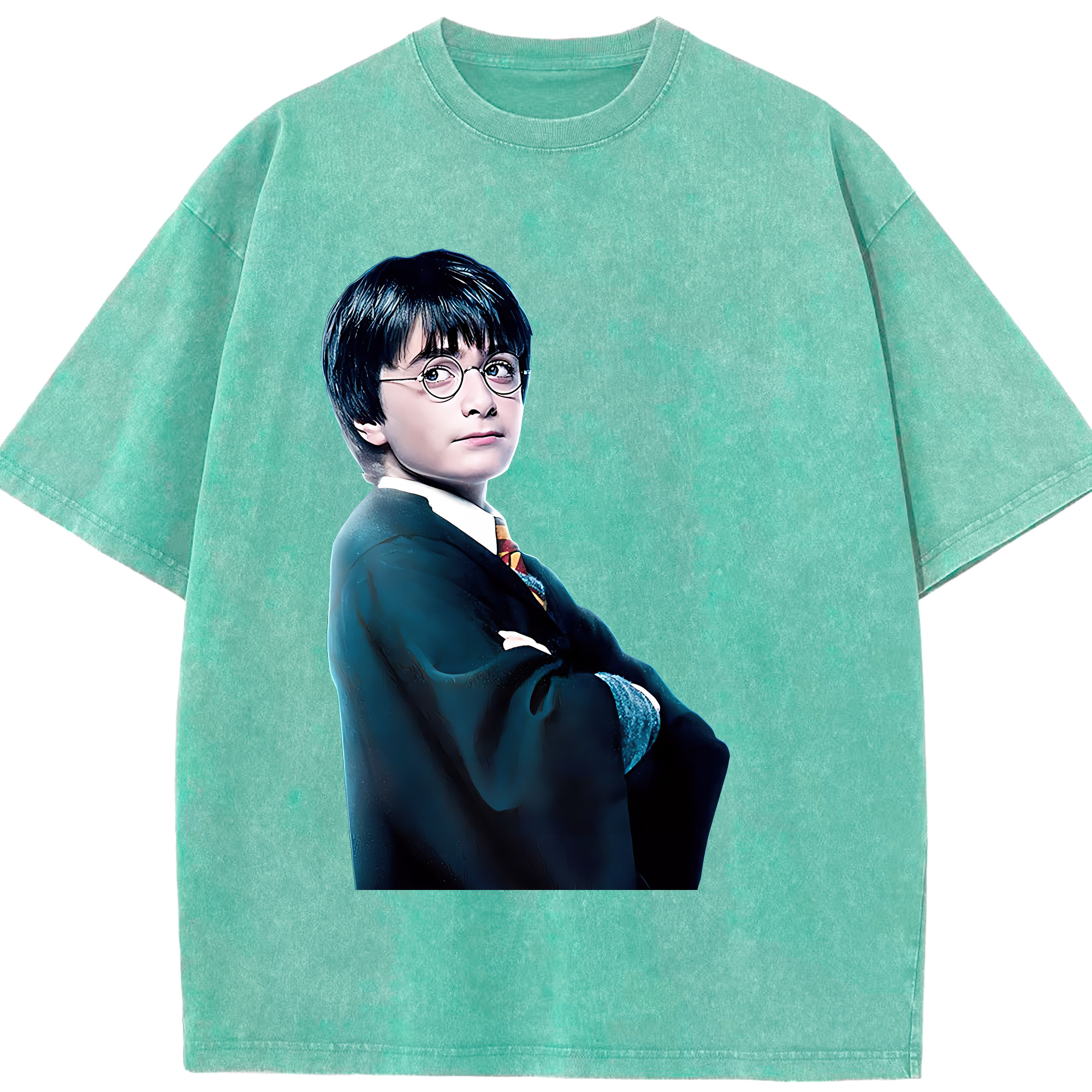 （画像用） Harry Potter ハリー・ポッターシリーズ 綿100% ヴィンテージ風 半袖Tシャツ（フロントプリント）